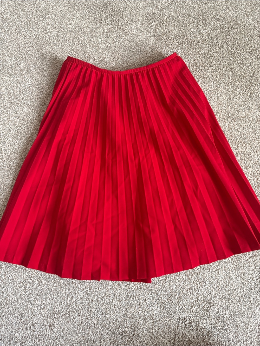 Red Pleated Skirt